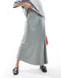 Фото #2 товара Vero Moda satin ankle length skirt in grey