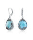 ფოტო #1 პროდუქტის Western Style Teardrop Scroll Filigree Scroll Light Blue Natural Larimar Lever Back Dangle Earrings For Women Sterling Silver