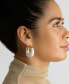 ფოტო #3 პროდუქტის 14K Gold-Plated White Lucite Boxy Hoop Earrings