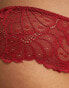 ASOS DESIGN Curve Sienna lace high waist brazilian brief in red