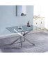 Stylish Glass Dining/Kitchen Table, 0.39" Tempered Top, Chrome Base