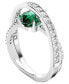 Фото #2 товара Silver-Tone Hyperbola Green Crystal Cocktail Ring