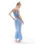 Фото #4 товара Threadbare crochet crop top & maxi skirt set in blue