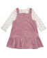 ფოტო #2 პროდუქტის Baby Girl Corduroy Applique Jumper With T-Shirt, 2 Pcs