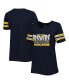 Фото #1 товара Women's Navy Milwaukee Brewers Team Stripe T-shirt