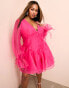 Фото #1 товара ASOS LUXE Curve cupped organza mini dress in pink