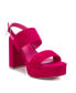 ფოტო #4 პროდუქტის Women's Heeled Suede Sandals With Platform By Pink