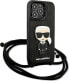 Karl Lagerfeld Karl Lagerfeld KLHCP13LCMNIPK iPhone 13 Pro / 13 6,1" hardcase czarny/black Leather Monogram Patch and Cord Iconik