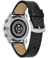 ფოტო #3 პროდუქტის Men's CZ Smart Hybrid Sport Black Leather Strap Smart Watch 43mm