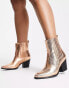 Фото #4 товара Glamorous Wide Fit western ankle boots in bronze exclusive to ASOS