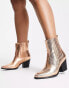 Glamorous Wide Fit western ankle boots in bronze exclusive to ASOS Бронзовый, US 7 - фото #4