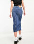 Фото #2 товара Noisy May denim midi skirt in mid blue