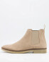 Walk London hornchurch chelsea boots in beige suede