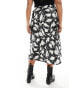 Фото #8 товара Yours bias cut midi skirt in abstract print