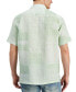 Фото #2 товара Men's Patchwork Geo-Print Short-Sleeve Linen Shirt, Created for Macy's
