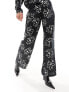 Фото #3 товара JDY wide leg trouser co-ord in black floral print