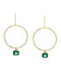 Фото #2 товара Faux Stone Gem Charm Hoop Earrings