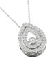 Diamond Double Teardrop Halo 18" Pendant Necklace (3/8 ct. t.w.) in 10k White Gold