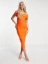 Фото #1 товара Vesper bardot midi dress in orange