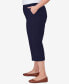 Фото #3 товара Plus Size Classic Stretch Waist Accord Capri Pants with Button Hem