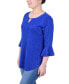 Petite 3/4 Bell Sleeve Top with Hardware