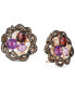 Multi-Gemstone Cluster Braided Halo Leverback Earrings (16-3/8 ct. t.w.) in 14k Rose Gold