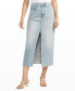 Women's Front-Slit Midi Jeans Skirt