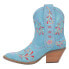 Фото #3 товара Dingo Sugar Bug Floral Embroidery Round Toe Cowboy Booties Womens Blue Casual Bo
