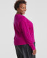 Plus Size 100% Cashmere Star Sweater, Created for Macy's Fushia Flair, 3X - фото #2