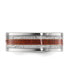 Stainless Steel Wood and Imitation Meteorite Inlay Band Ring