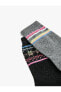 2'li Çorap Seti Yumuşak Dokulu Desenli Çok Renkli Yün Karışımlı