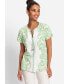 ფოტო #1 პროდუქტის 100% Cotton Short Sleeve Paisley Print Split Neck T-Shirt