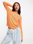 Фото #1 товара Polo Ralph Lauren icon logo cotton cable knit jumper in orange