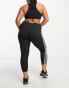 Фото #2 товара adidas Training Plus train Essentials 3 stripe leggings in black