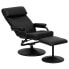 Фото #4 товара Contemporary Black Leather Recliner And Ottoman With Leather Wrapped Base