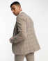 Selected Homme slim fit suit jacket in beige check