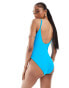 ASOS DESIGN Tall square neck swimsuit in bright blue