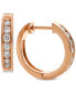 ფოტო #1 პროდუქტის Diamond Huggie Hoop Earrings (1/2 ct. t.w.) in 14k Rose Gold