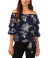 Фото #1 товара Women's Floral-Print Off-The-Shoulder Top