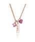 ფოტო #2 პროდუქტის Sterling Silver 18K Rose Plated Ruby Cubic Zirconia Heart Necklace