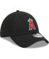 ფოტო #2 პროდუქტის Men's Black Los Angeles Angels Logo 39THIRTY Flex Hat