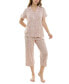 Women's 2-Pc. Printed Capri Pajamas Set