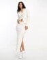 Kaiia knitted maxi skirt co-ord in cream