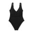 Фото #4 товара Women's Ribbed Plunge Twist-Front One Piece Swimsuit - Shade & Shore Black M
