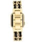 ფოტო #3 პროდუქტის Women's Gold-Tone Alloy Double Chain and Black Faux Leather Bracelet Compatible with 42/44/45/Ultra/Ultra 2 Apple Watch