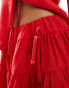 Фото #5 товара Reclaimed Vintage mini rara skirt with bows in red