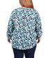 ფოტო #2 პროდუქტის Plus Size Long Roll Tab Sleeve Pintuck Front Blouse