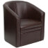 Фото #4 товара Brown Leather Barrel-Shaped Guest Chair