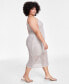 ფოტო #3 პროდუქტის Trendy Plus Size Sleeveless Shine Midi Dress, Created for Macy's