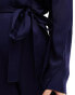 & Other Stories jumpsuit with half belt detail and split sleeves in dark blue